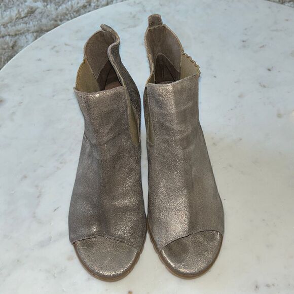 Walking Cradles open toe leather booties size 9W EUC - Picture 1 of 8